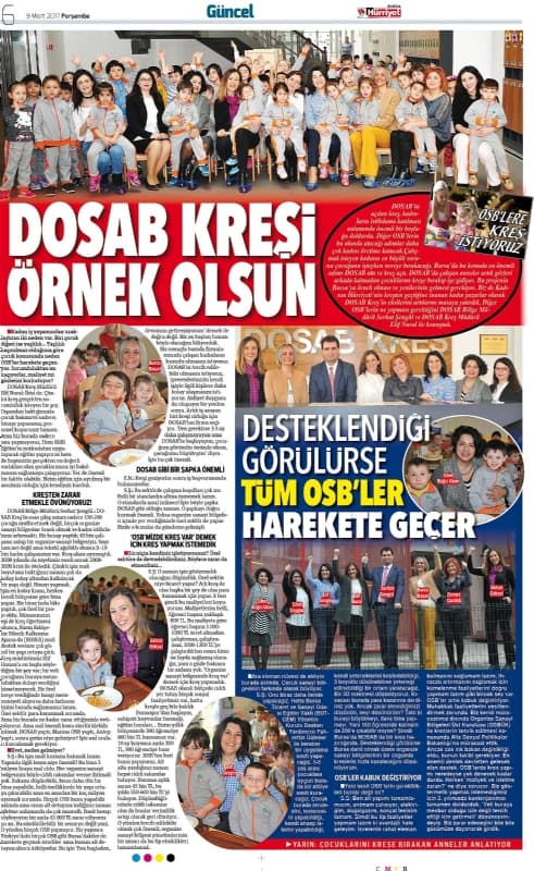 DOSAB Kreşi Tüm OSB`lere Örnek Olsun