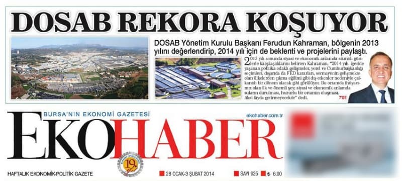DOSAB YK BAŞKANI KAHRAMAN`IN 2013 DEĞERLENDİRMELERİ 2014 YILI BEKLENTİ VE PROJELER...